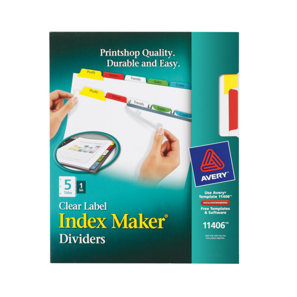 SEPARADORES PERSONALIZABLES INDEX MAKER CARTA 5 POSICIONES