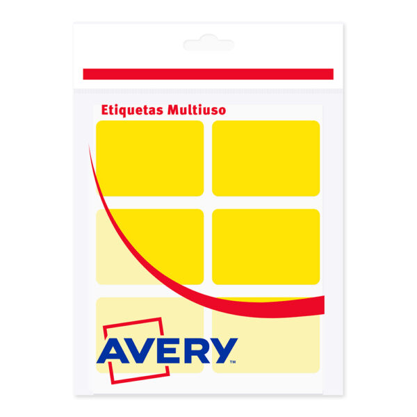 ETIQUETAS MANUALES AMARILLO FLÚO 3.6 x 5.15 CM - 30 Unds