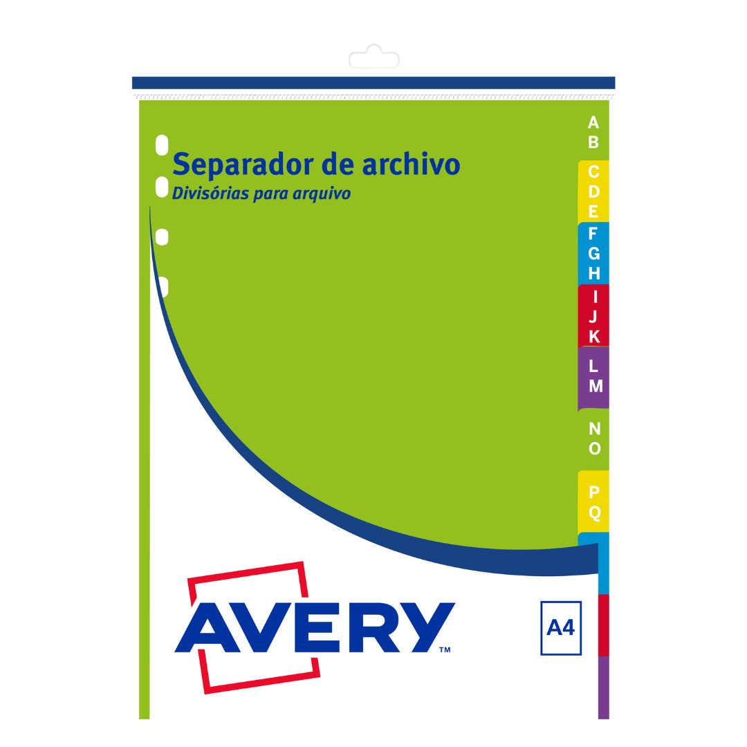 SEPARADOR DE ARCHIVO A4 DE LA A A LA Z