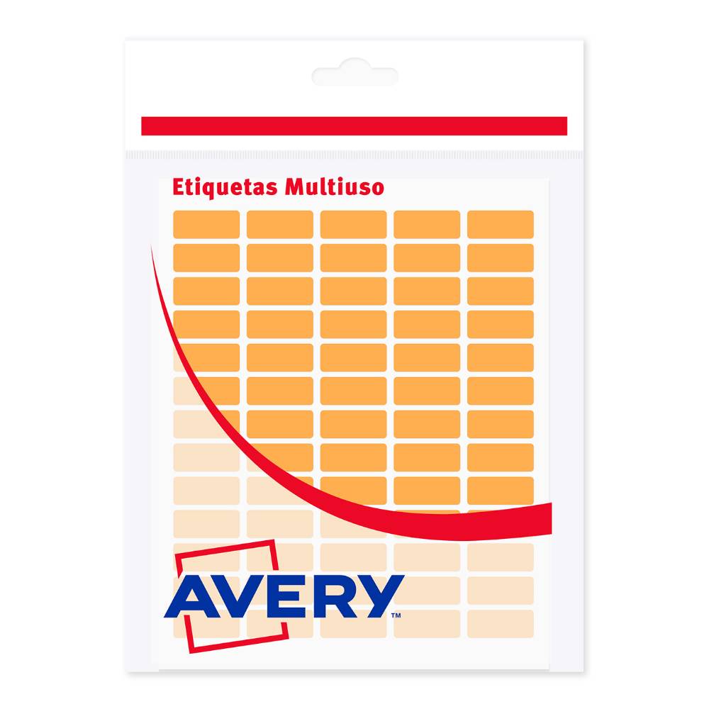 ETIQUETAS MANUALES NARANJA FLÚO 0.81 x 1.94 CM - 325 Unds