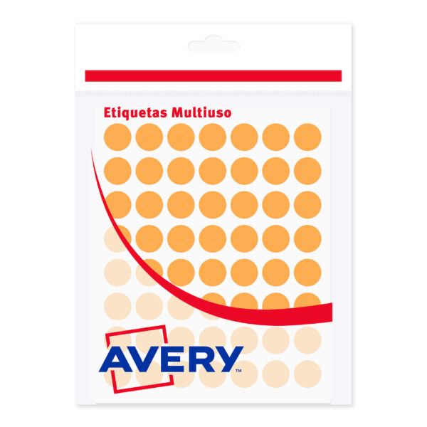 OJALILLOS AVERY NARANJA FLÚO DE PAPEL