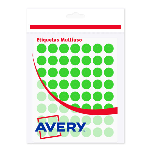 OJALILLOS AVERY VERDE FLÚO DE PAPEL