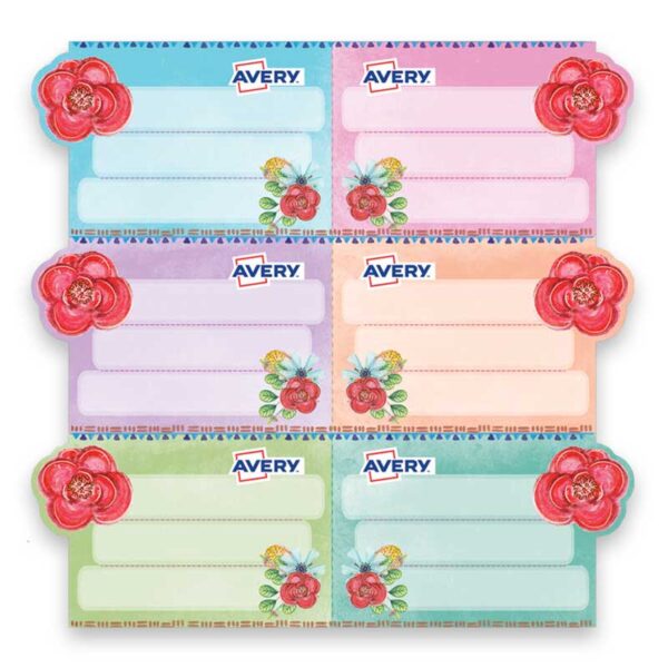 ETIQUETAS ADHESIVAS CON DISEÑO "WILD & FREE" 7.5 x 5 CM - 6 Unds