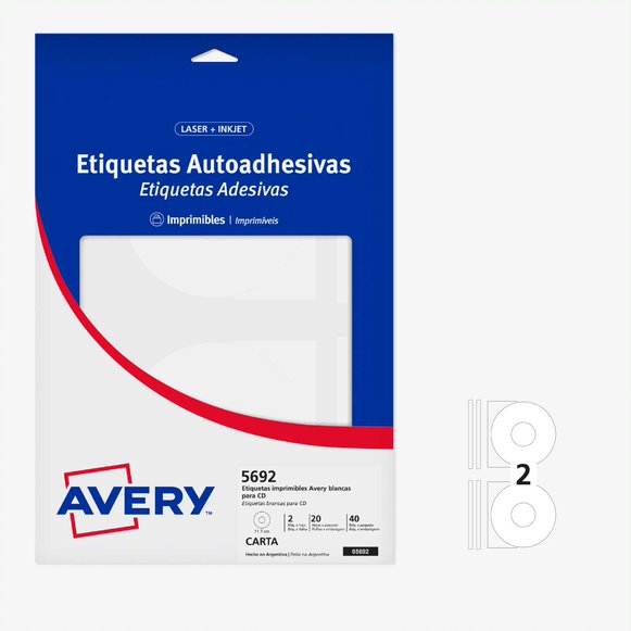 ETIQUETAS ADHESIVAS IMPRIMIBLES MULTIMEDIA 11.7 CM - 40 Unds
