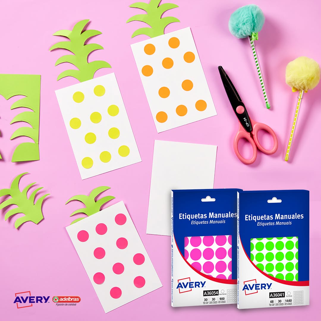 ETIQUETAS AVERY REDONDAS FLUO ROSA 15 mm - Imagen 3
