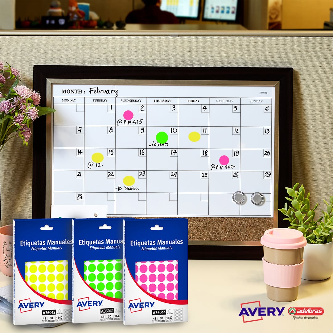 ETIQUETAS AVERY REDONDAS FLUO ROSA 15 mm - Imagen 2