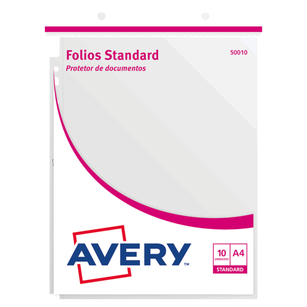 FOLIOS AVERY  STANDARD 50 MIC - A4 10 UNDS