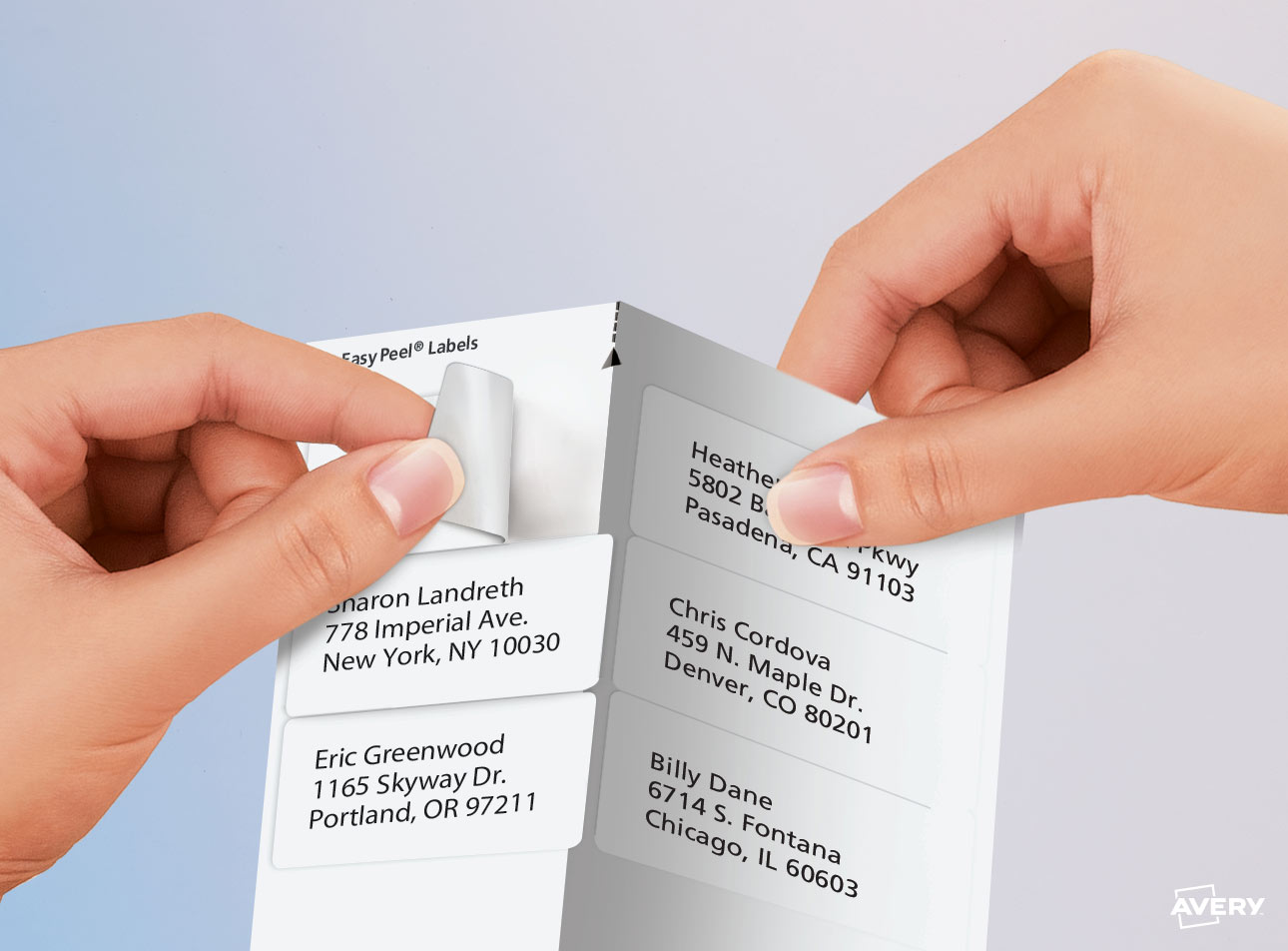 ETIQUETAS ADHESIVAS IMPRIMIBLES AVERY BLANCAS Carta 2.5 X 6.7 cm – 3000 Unds - Imagen 2