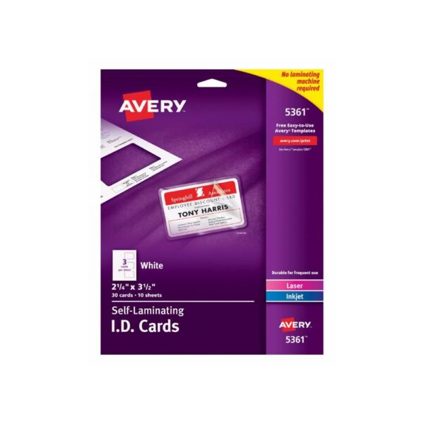 TARJETAS AVERY AUTOLAMINABLES
