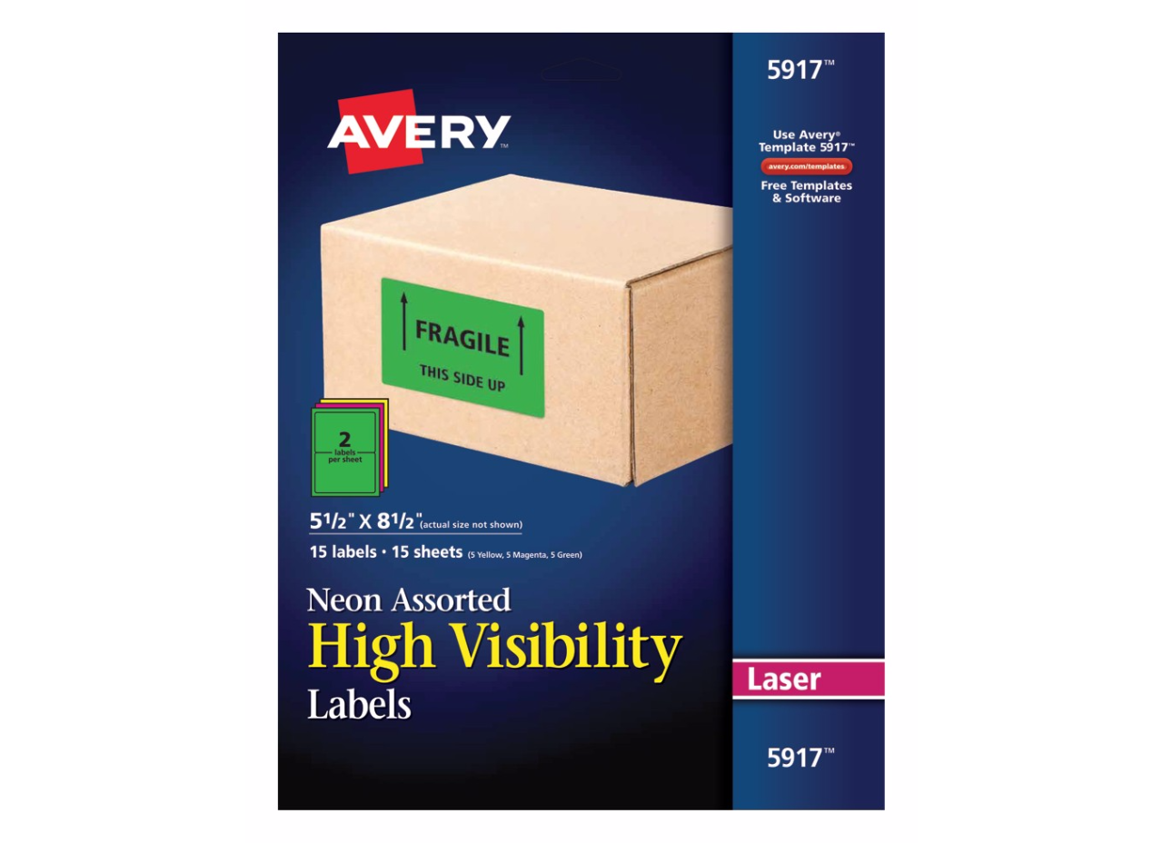 ETIQUETAS IMPRIMIBLES FLÚO 10.2 x 5.1 CM - 30 Unds