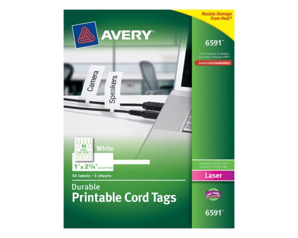 ETIQUETAS ADHESIVAS PARA IDENTIFICACION DE CABLES 5.4 x 2.5 CM - 50 Unds
