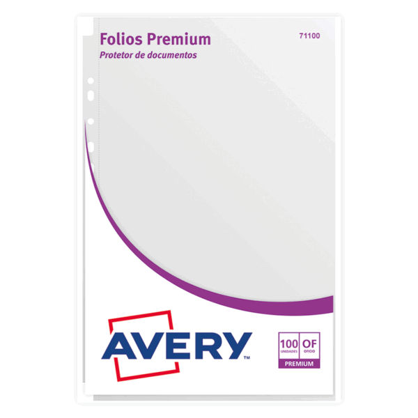 FOLIOS AVERY PREMIUM 70 MIC - OFICIO 100 UNDS