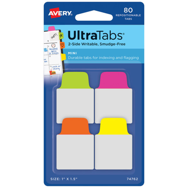 ULTRA TABS MINI REPOSICIONABLES FLUO 2.54 X 3.81