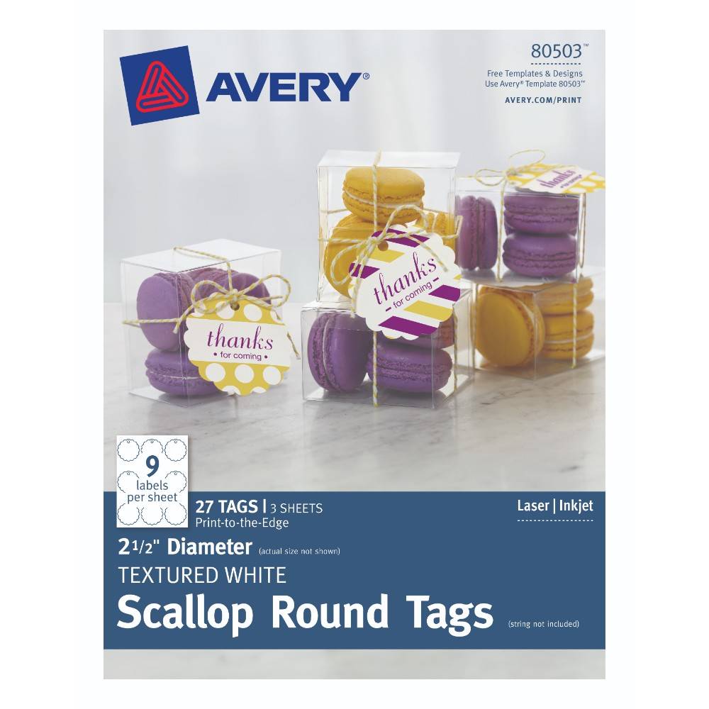 TAGS DE CARTULINA BLANCA AVERY TEXTURADA