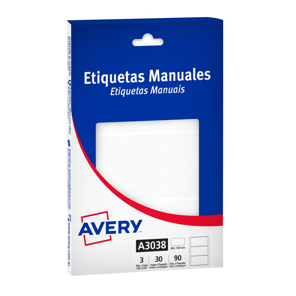 ETIQUETAS BLANCAS MULTIUSO MANUALES 48x100 mm - 90 Unds